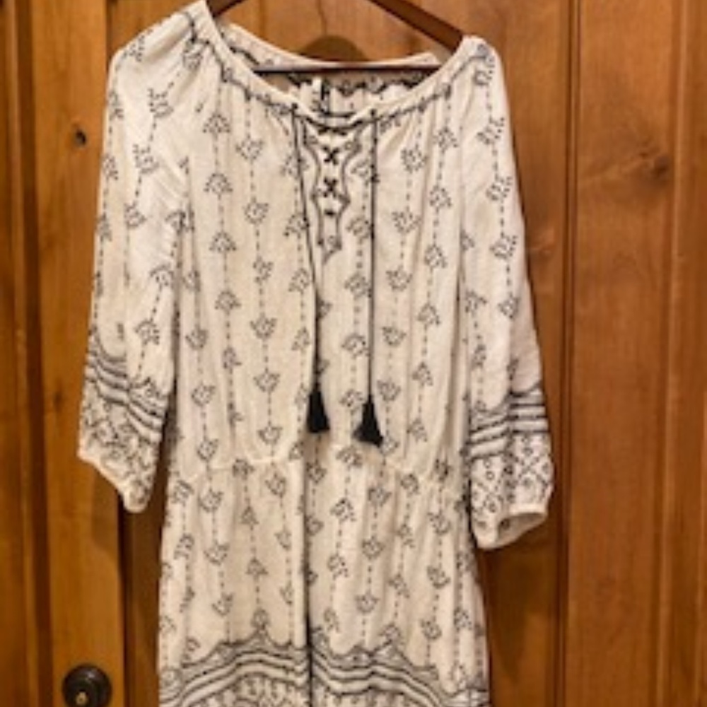 Dress embellished with stitching
